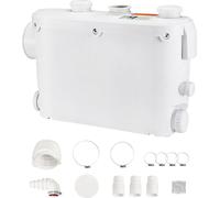 SucceBuy Station de relevage pompe broyeur 500 W 6600 l/h débit 8 m hauteur de refoulement pompe eaux usées pompe de puisard avec 3 entrées d'eau pour cave évier cuisine