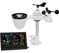 SucceBuy Station météo 7 en 1, sans fil, grand écran couleur 7,5 pouces, moniteur numérique pour l'intérieur et l'extérieur, température, humidité, vitesse/direction du vent, pluie