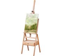 SucceBuy Studio Chevalet à cadre en H, pour toiles jusqu'à 91,4 cm, chevalet d'artiste en bois de hêtre avec tiroir de rangement, capacité de charge 10 kg