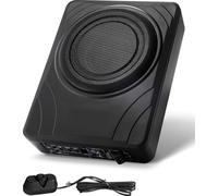 SucceBuy Subwoofer de voiture 8" 300 W sous le siège, subwoofer audio actif mince pour VUS, voitures, camions, camping-cars, avec amplificateur intégré, entrée haut/bas et contrôle du volume