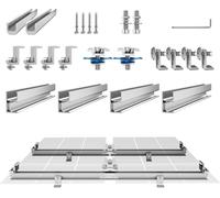 SucceBuy Superior Kit de support de montage de panneau solaire avec 4 pinces d'extrémité, 2 pinces légères et 4 mini-rails de 30", pour toit en bois, toit en tuiles, toit métallique, toit en béton