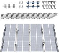 SucceBuy Superior Kit de support de montage de panneau solaire avec 4 pinces d'extrémité, 6 pinces légères et 10 mini-rails de 4 pouces, pour toit en bois, toit en tuiles, toit en métal, toit en béton