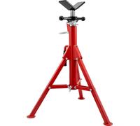 SucceBuy Support de tube à tête en V, capacité de charge 1/8" - 12", hauteur réglable 28" - 52", support de levage de tube, capacité de charge 2500 lb, portable, pliable, boîtier en acier au carbone,