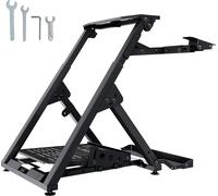SucceBuy Support de volant de course pliable, base universelle réglable en hauteur pour Logitech & Thrustmaster, cadre robuste avec roues mobiles, compatible GT/Formula