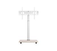 SucceBuy Support TV sur Pied Capacité 45kg Rotation Gauche-Droite à 25° et Blanc