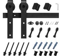 SucceBuy Système de porte coulissante 150kg, 183 cm de rail, noir