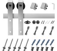 SucceBuy Système de porte coulissante 150kg avec rail de 1,5m en argent