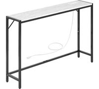 SucceBuy Table console étroite en marbre avec prise électrique pour l'entrée et le salon