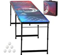 SucceBuy Table de Beer Pong portable pour le hayon arrière, jeu de fête,poignée de transport LED