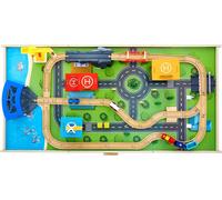 SucceBuy Table de jeux en bois, 62 pièces, table d'activités pour enfants avec tiroir spacieux