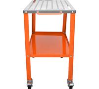 SucceBuy Table de soudure en acier 36" x 18", établi portable avec une capacité de charge de 1200 lbs et des roulettes verrouillables, 4 fentes pour outils, trous de fixation 5/8", plateau à outils
