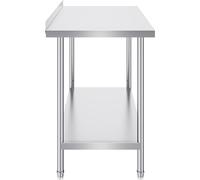 SucceBuy Table de travail en acier inoxydable 24 x 48 x 36 pouces, table de travail robuste avec hauteur réglable pour la préparation des aliments pour le restaurant, la maison et l'hôtel