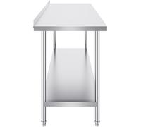 SucceBuy Table de travail en acier inoxydable 24 x 72 x 36 pouces, table commerciale pour la préparation des aliments, table robuste à hauteur réglable pour le restaurant, la maison et l'hôtel