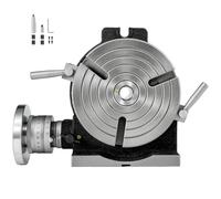 SucceBuy Table rotative 8 pouces/200 MM Table rotative horizontale verticale MT-3 3 emplacements/4 emplacements pour le fraisage 360 ° Travail de précision 8-inch 4-slot