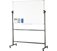 SucceBuy Tableau blanc à roulettes 48x32 pouces, réglable en hauteur, magnétique double face, avec roulettes et tablette pour bureau/école