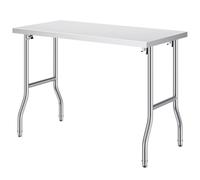 SucceBuy Tables de préparation de travail pliantes de cuisine ouverte en acier inoxydable professionnelles à une ou double étagère, rangement facile pour la maison et le commerce 1 shelf 48x24 inch