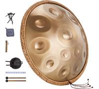 SucceBuy Tambour Handpan de 22 pouces, 12 notes, ré mineur, son d'acier guérisseur, 440 Hz, avec baguettes, support et sac de transport, instrument de percussion pour adultes et débutants