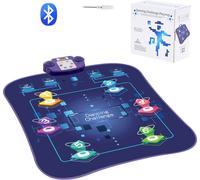 SucceBuy Tapis de danse, tapis de jeu à 6 touches rythmiques Step, tapis de danse électronique avec Bluetooth, lumières LED, 5 modes de jeu, musique intégrée, volume réglable, jouet à partir de 3 ans,