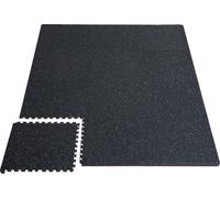 SucceBuy Tapis de sol épais de 0,56 pouce pour la salle de gym, 6 carreaux de mousse EVA en caoutchouc, tapis d'entraînement en puzzle qui s'emboîtent pour la salle de gym, la maison, le garage, 24 x