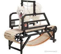 SucceBuy Tapis roulant pour chiens de taille moyenne, capacité de charge de 100 kg, rampes réglables, slatmill pour chiens, appareil de dressage pour animaux domestiques pour l'intérieur et l'extérieu