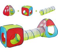 SucceBuy Tente de jeu 3 en 1 pour enfants avec tunnel pour garçons, filles, bébés et jeunes enfants, maison de jeu pop-up pour l'intérieur et l'extérieur avec sac de transport et sangles de serrage co