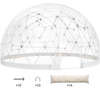 SucceBuy Tente dôme, couverture PVC 12 pieds, maison de camping géodésique pour l'extérieur, igloo de jardin transparent et étanche avec fenêtre transparente, parfait pour terrasse, salle à manger