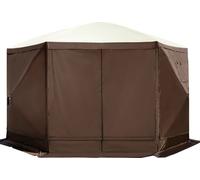 SucceBuy Tente Pavillon 12 x 12 ft, abri pop-up 6 côtés avec fenêtres en filet, sac de transport portable, piquets de terre pour camping en plein air, pelouse, arrière-cour
