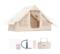 SucceBuy Tentes gonflables pour camping Tente gonflable à installation facile avec pompe à main Tente Oxford 300D avec sac de rangement pour cric de poêle inclus 3x2.1m