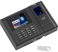 SucceBuy Timbreuse, Appareil de présence des employés avec empreinte digitale, RFID et PIN en un, Timbreuse biométrique autonome pour petites entreprises, Avec 5 cartes RFID, Pas de frais mensuels