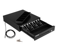 SucceBuy - tiroir de caisse enregistreuse 12 V pour système POS, plateau, compartiment pour pièces de monnaie amovible et 2 clés incluses, tiroir pour câbles de magasin RJ11/RJ12 4 billets, 5 pièces d