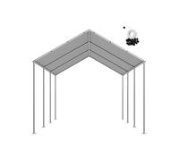 SucceBuy Toile de Rechange Carport 601x303cm PE Gris Imperméable Anti-UV avec Cordons Elastiques