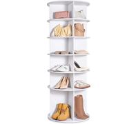 SucceBuy Tour d'étagères à chaussures pivotante à 6 niveaux, présentoir à chaussures pivotant à 360°, carrousel de rangement pivotant, organisateur Lazy Susan, idéal pour la chambre à coucher, le salo