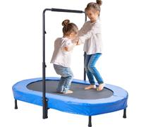 SucceBuy Trampoline pour enfants, 56x36 pouces intérieur-extérieur, mini trampoline pliable avec poignée, trampoline rebondissant pour jeunes enfants, un cadeau d'anniversaire idéal pour les enfants à