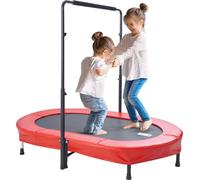 SucceBuy Trampoline pour enfants 56x36 pouces, mini trampoline pliable pour l'intérieur et l'extérieur avec poignée, rebond, pour enfants à partir de 3 ans, garçons et filles, rouge