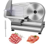 SucceBuy Trancheuse à viande électrique de, 180 W, lame de 7,5 pouces en acier inoxydable SUS420, épaisseur réglable de 0 à 0,6 pouce, facile à nettoyer, idéale pour la viande, le pain, le jambon et l
