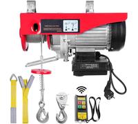 SucceBuy Treuil électrique 1450W 220V Treuil motorisé avec télécommande sans fil 12m Hauteur de levage 400kg à 800kg Télécommande Palan à câble Palan à chaîne