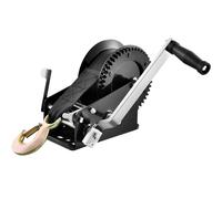 SucceBuy Treuil manuel pour remorque de bateau, manivelle à corde robuste, sangle en polyester et cliquet bidirectionnel, treuil à manivelle manuel 1200lbs