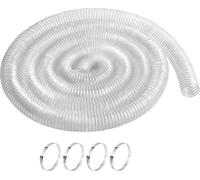 SucceBuy Tuyau de collecte de poussière 2.5'' x 20' Tuyau flexible épaissi en PVC clair pour l'atelier