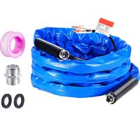 SucceBuy Tuyau d'eau chauffé de 15 pieds, protection contre le gel jusqu'à -45 °F, autorégulation automatique, diamètre intérieur de 5/8 pouces avec couvercle ondulé et kit de raccords rapides, sans p