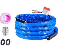 SucceBuy Tuyau d'eau chauffé de 25 pieds, protection contre le gel jusqu'à -45 °F, autorégulation automatique, diamètre intérieur de 5/8 pouces avec couvercle ondulé et kit de raccords rapides, sans p