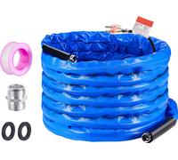 SucceBuy Tuyau d'eau chauffé de 50 pieds, protection contre le gel jusqu'à -45 °F, autorégulation automatique, diamètre intérieur de 5/8 pouces avec couvercle ondulé et kit de raccords rapides, sans p