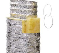 SucceBuy Tuyau d'évacuation d'air de séchoir, conduit flexible isolé de 127 mm, longueur de 7,62 m avec 2 colliers de serrage, protection robuste à 3 couches pour le chauffage CVC, le refroidissement,