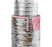 SucceBuy Tuyau d'évacuation d'air de séchoir, conduit flexible isolé de 152,4 mm, longueur 7,62 m avec 2 colliers de serrage, protection robuste à 3 couches pour le chauffage CVC, le refroidissement,