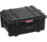 SucceBuy Valise rigide résistante aux intempéries, 3,5 pieds cubes de taille, noire, étanche, avec roulettes, poignée de traction rétractable, trous pour cadenas, clips et garniture en mousse