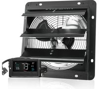 SucceBuy Ventilateur d'extraction 254 mm avec store vénitien, moteur EC 843 CFM, montage mural à vitesse variable avec régulateur de température et d'humidité, aération pour serres, garages, hangars