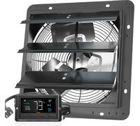 SucceBuy Ventilateur d'extraction 305 mm avec store vénitien, moteur EC 904 CFM, montage mural à vitesse variable avec régulateur de température et d'humidité, aération pour serres, garages, hangars