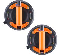 SucceBuy Ventouse pour verre, 20,3 cm, pack de 2, capacité de charge de 279 kg, ventouse à vide avec poignée en acier et boîte de transport, outil robuste pour le verre, le granit, le carrelage, le mé