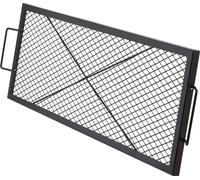 SucceBuy X-Marks Grille pour foyer, grille rectangulaire de 44 pouces, barbecue BBQ de feu de camp robuste en acier avec poignée et fil X de soutien, ustensile de cuisine de camping portable pour les