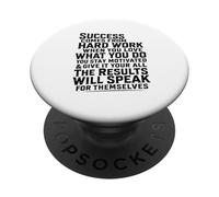 Success Comes from Hard Work Inspirational Work Citation Grind PopSockets PopGrip Adhésif