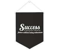 Success Is Going from Failure to Failure Without Losing Enthusiasm Bannière en toile 30,5 x 40,6 cm à suspendre au mur pour chambre à coucher, chambre d'enfant, décoration d'intérieur